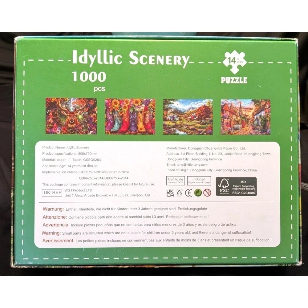 1000 Piece Puzzle Country Life Jigsaw Puzzles For Adults Large 27.5 x 19.6 In
